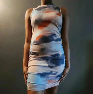 Multicolor‎ ruched dress